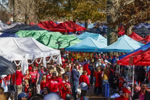Inside a festive tailgate in The Grove before Tulane-Ole Miss in College Football Playoff